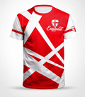Red White Striped England Football T-shirt