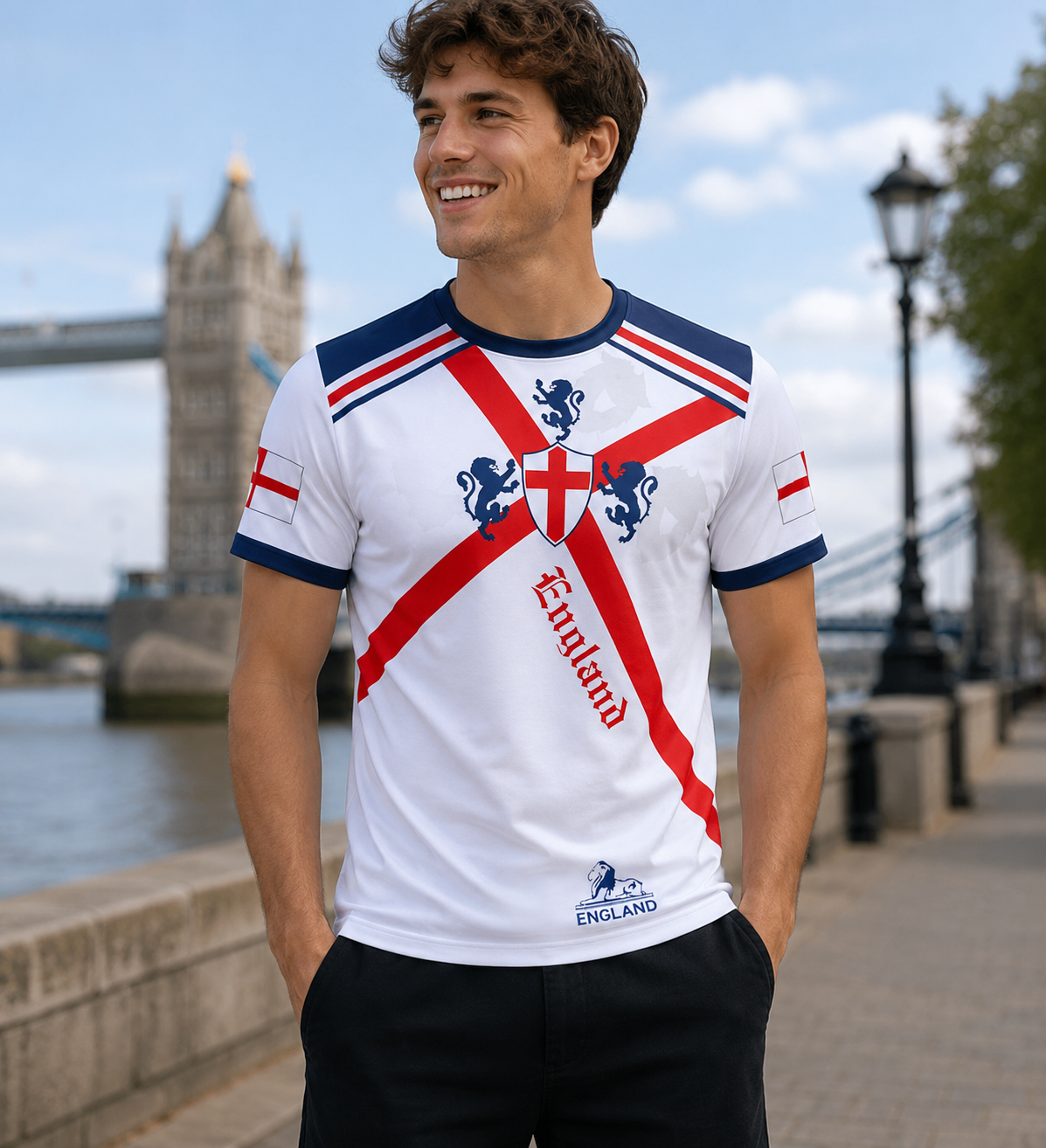 England Lionheart Football Theme Shirt